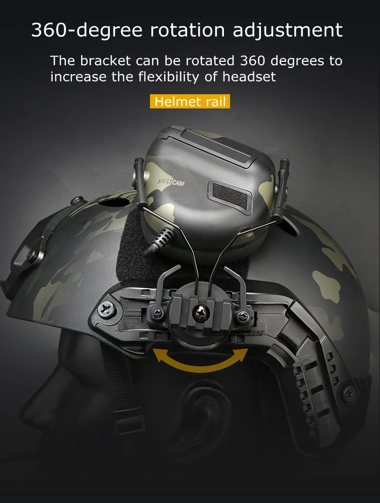 Tactical Helmet Accessories Airsoft Headset Holder Fast Helmets Rail Adapter Set Adjustable Rail Suspension Bracket