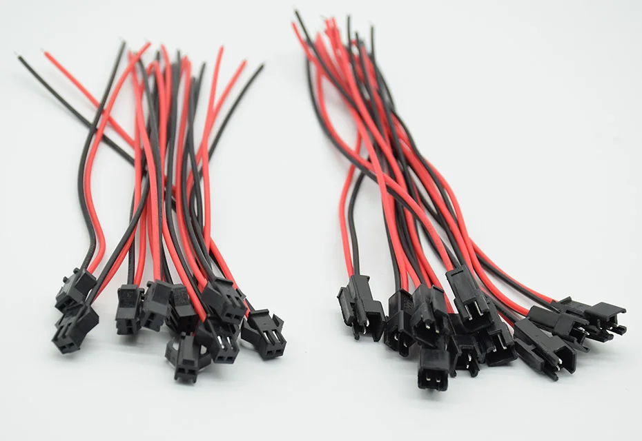 10pcs/5Pairs 10cm Long JST SM 2Pins Plug Male to Female Wire Connector cable pigtail Plug 2pin