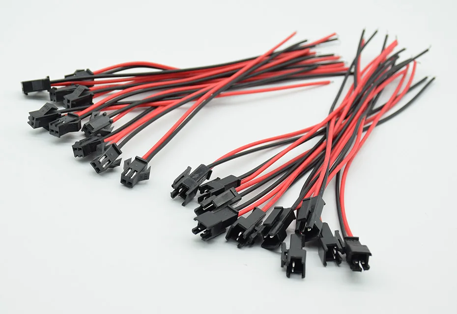 10pcs/5Pairs 10cm Long JST SM 2Pins Plug Male to Female Wire Connector cable pigtail Plug 2pin