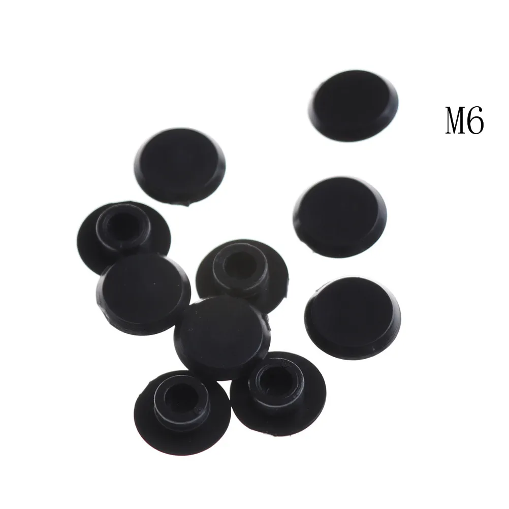 10PCS M5-24 Practical Black Hex Socket Fasteners Screws Covers Caps Allen Bolt Screw Nut Round Head Cover Cap Protector