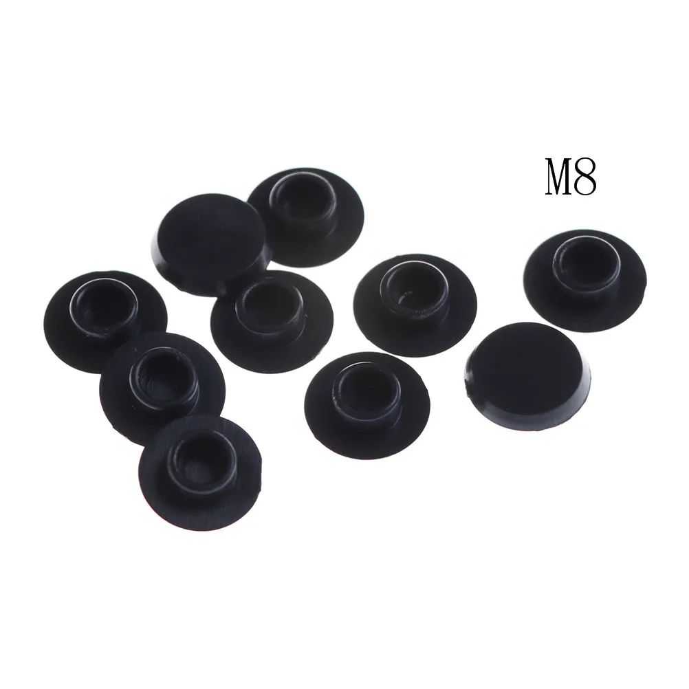 10PCS M5-24 Practical Black Hex Socket Fasteners Screws Covers Caps Allen Bolt Screw Nut Round Head Cover Cap Protector