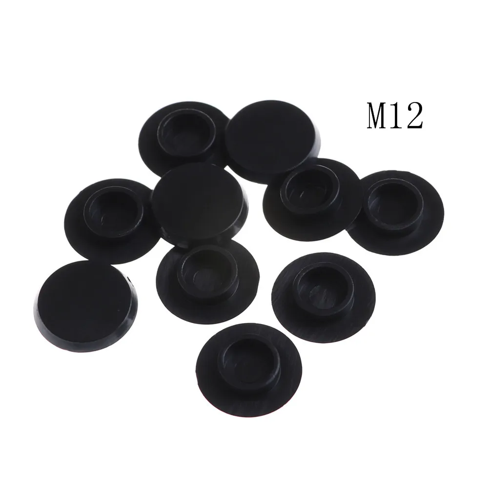 10PCS M5-24 Practical Black Hex Socket Fasteners Screws Covers Caps Allen Bolt Screw Nut Round Head Cover Cap Protector