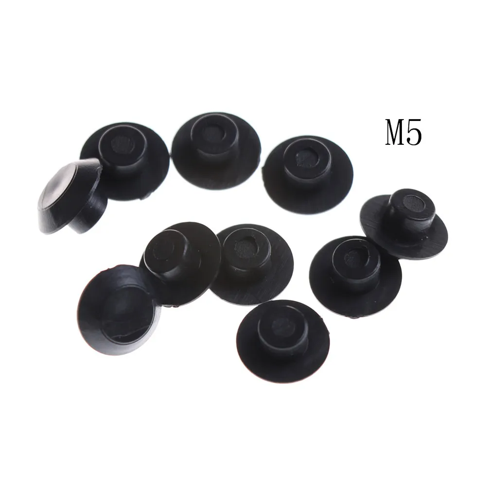 10PCS M5-24 Practical Black Hex Socket Fasteners Screws Covers Caps Allen Bolt Screw Nut Round Head Cover Cap Protector