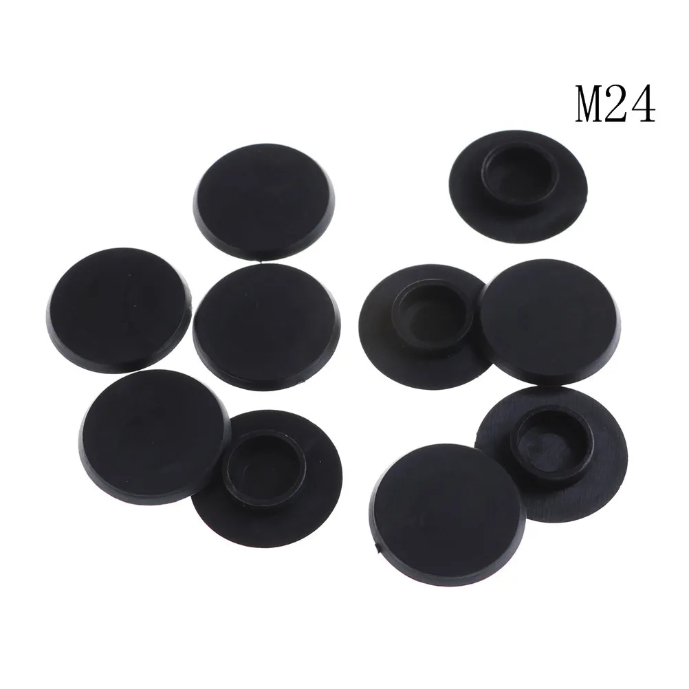 10PCS M5-24 Practical Black Hex Socket Fasteners Screws Covers Caps Allen Bolt Screw Nut Round Head Cover Cap Protector