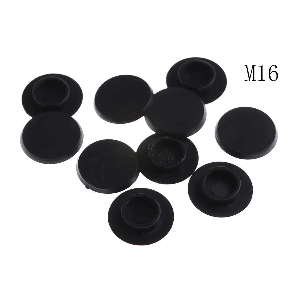 10PCS M5-24 Practical Black Hex Socket Fasteners Screws Covers Caps Allen Bolt Screw Nut Round Head Cover Cap Protector