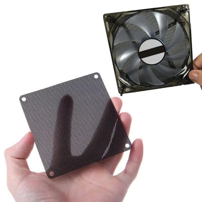 5Pcs/set 40/50/60/70/80/90mm PVC Fan Dust Filter PC Dustproof Case Cuttable Computer Mesh Cover Mesh Black