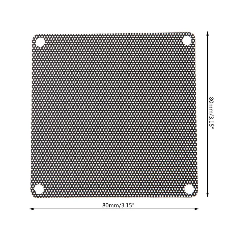 5Pcs/set 40/50/60/70/80/90mm PVC Fan Dust Filter PC Dustproof Case Cuttable Computer Mesh Cover Mesh Black