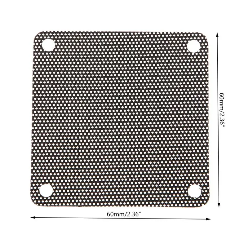 5Pcs/set 40/50/60/70/80/90mm PVC Fan Dust Filter PC Dustproof Case Cuttable Computer Mesh Cover Mesh Black