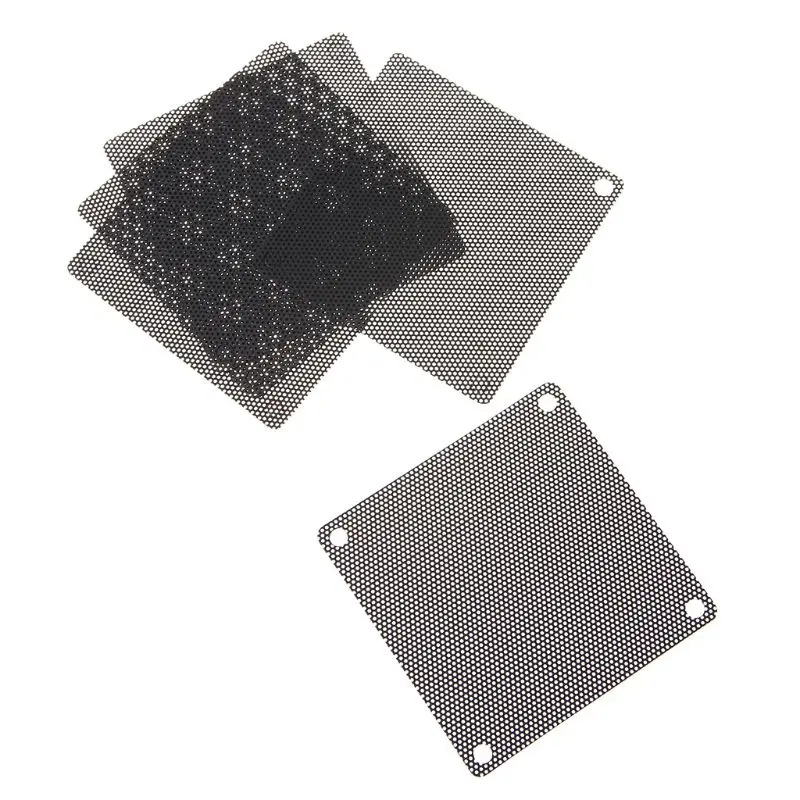 5Pcs/set 40/50/60/70/80/90mm PVC Fan Dust Filter PC Dustproof Case Cuttable Computer Mesh Cover Mesh Black