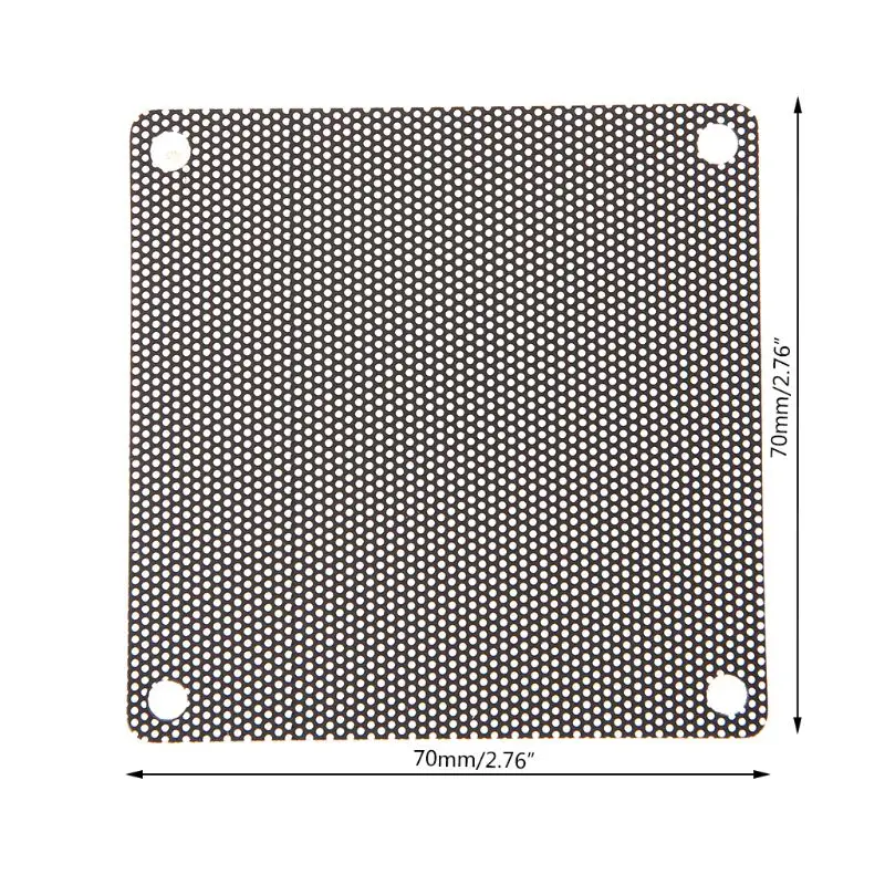5Pcs/set 40/50/60/70/80/90mm PVC Fan Dust Filter PC Dustproof Case Cuttable Computer Mesh Cover Mesh Black