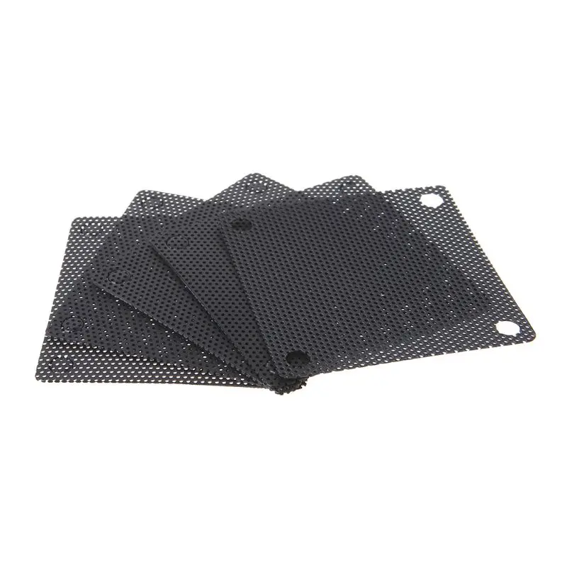 5Pcs/set 40/50/60/70/80/90mm PVC Fan Dust Filter PC Dustproof Case Cuttable Computer Mesh Cover Mesh Black