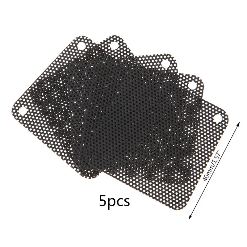 5Pcs/set 40/50/60/70/80/90mm PVC Fan Dust Filter PC Dustproof Case Cuttable Computer Mesh Cover Mesh Black