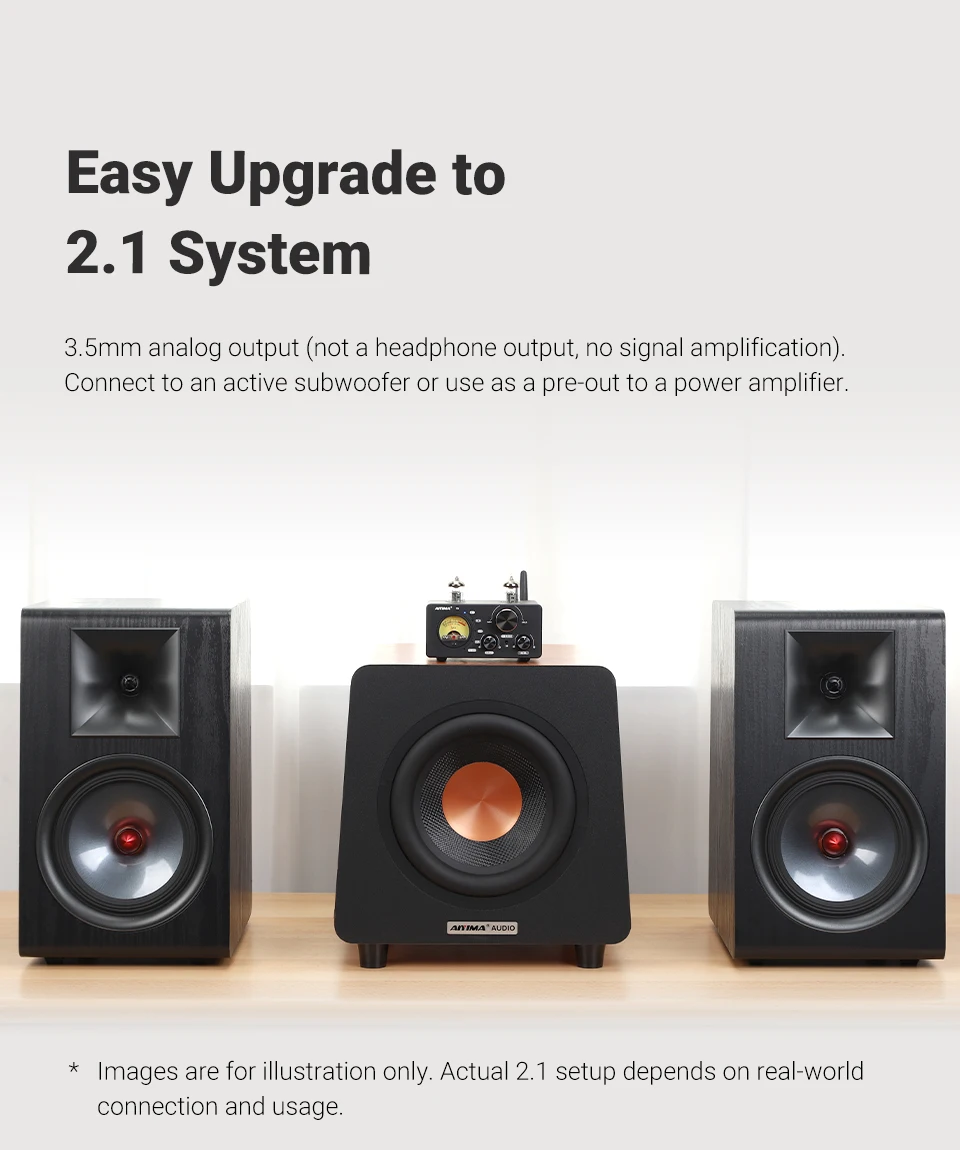 AIYIMA Audio T9 HiFi Bluetooth 5.0 Vacuum Tube Amplifier USB DAC Stereo Amplificador COAX OPT VU Meter Amplifier Speaker Amplify