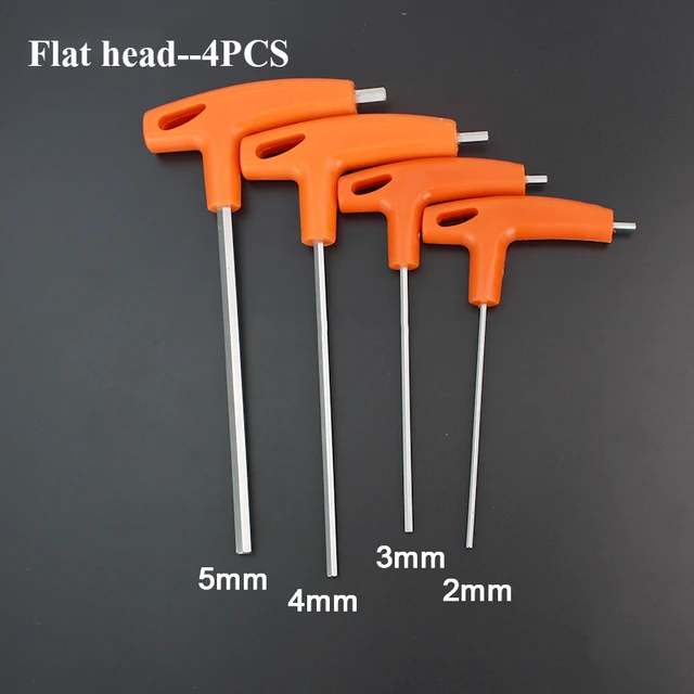 1/4/8PCS Flat/Ball Head Hex Key Allen Wrench Hand Tool T-Handle Hex Key Wrench Ball End Allen Hex Key Wrench Spanner