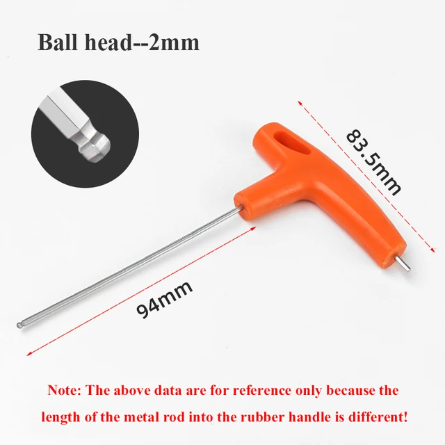 1/4/8PCS Flat/Ball Head Hex Key Allen Wrench Hand Tool T-Handle Hex Key Wrench Ball End Allen Hex Key Wrench Spanner