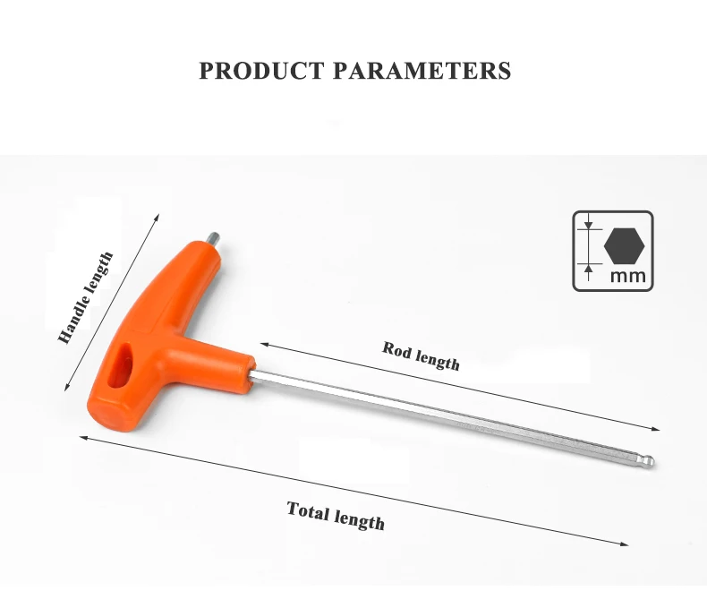 1/4/8PCS Flat/Ball Head Hex Key Allen Wrench Hand Tool T-Handle Hex Key Wrench Ball End Allen Hex Key Wrench Spanner