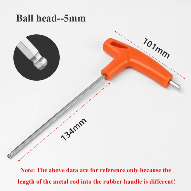 1/4/8PCS Flat/Ball Head Hex Key Allen Wrench Hand Tool T-Handle Hex Key Wrench Ball End Allen Hex Key Wrench Spanner