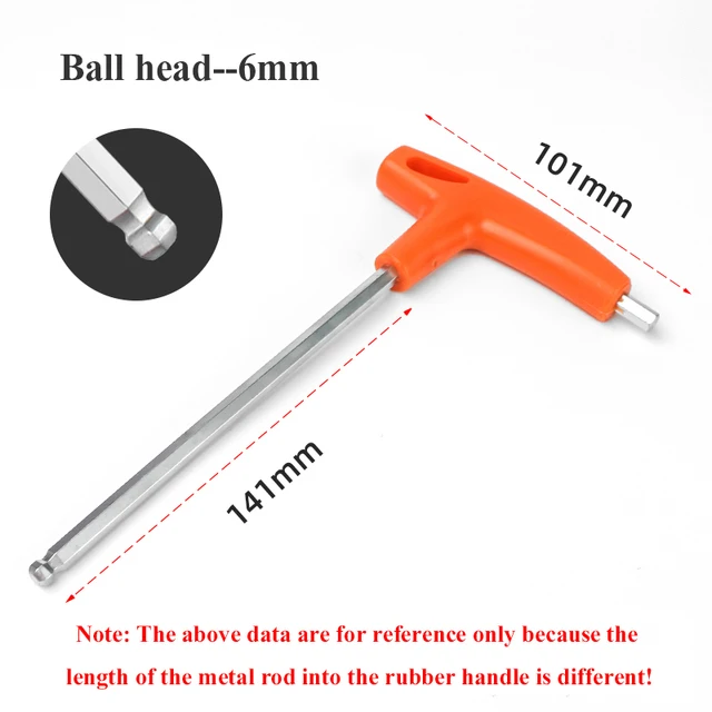 1/4/8PCS Flat/Ball Head Hex Key Allen Wrench Hand Tool T-Handle Hex Key Wrench Ball End Allen Hex Key Wrench Spanner