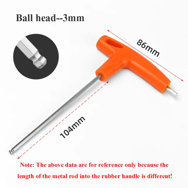 1/4/8PCS Flat/Ball Head Hex Key Allen Wrench Hand Tool T-Handle Hex Key Wrench Ball End Allen Hex Key Wrench Spanner