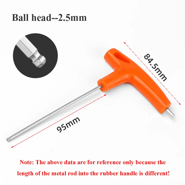 1/4/8PCS Flat/Ball Head Hex Key Allen Wrench Hand Tool T-Handle Hex Key Wrench Ball End Allen Hex Key Wrench Spanner