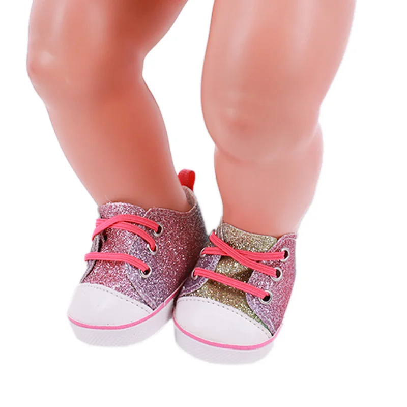 7 cm Doll Shoes For 43cm Baby Doll Clothes Accessories & 18 Inch American Doll Girl's Toy Gift