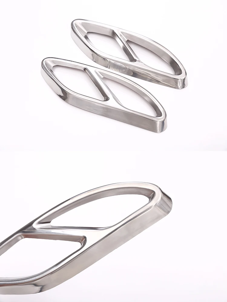 For Mercedes Benz A B C E GLA GLC GLE GLS CLS Class Stainless Steel Car Rear Exhaust Muffler Pipe Cover Trim Tail Throat Frame