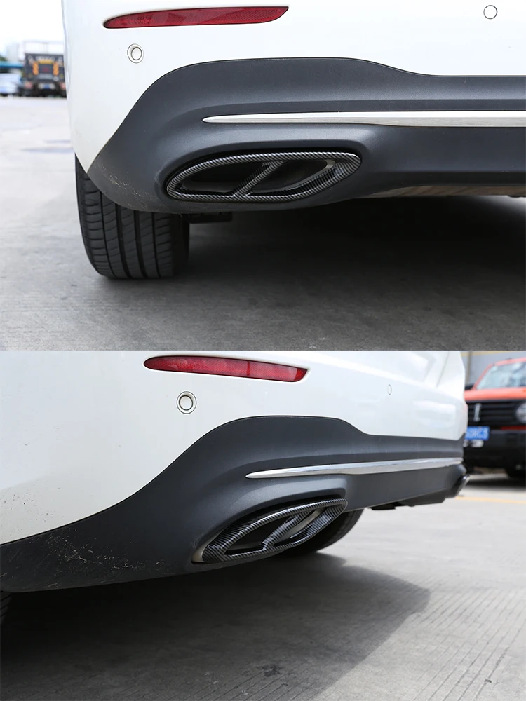 For Mercedes Benz A B C E GLA GLC GLE GLS CLS Class Stainless Steel Car Rear Exhaust Muffler Pipe Cover Trim Tail Throat Frame