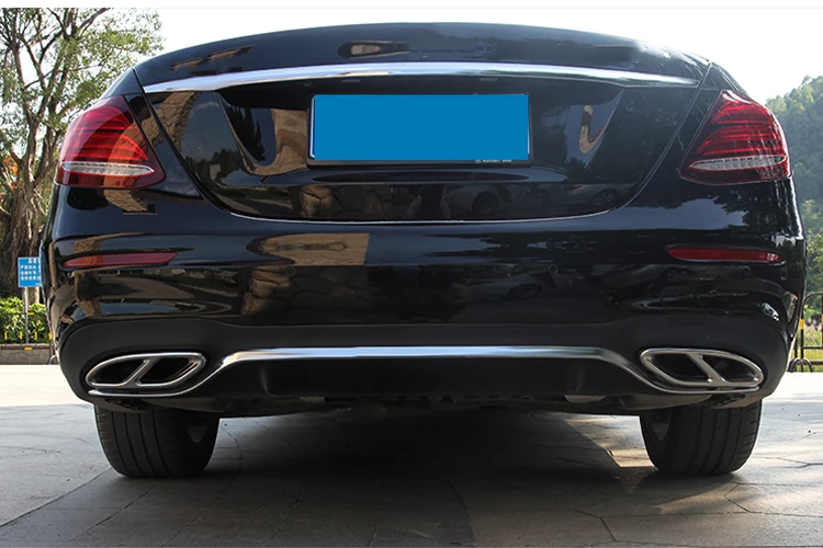 For Mercedes Benz A B C E GLA GLC GLE GLS CLS Class Stainless Steel Car Rear Exhaust Muffler Pipe Cover Trim Tail Throat Frame