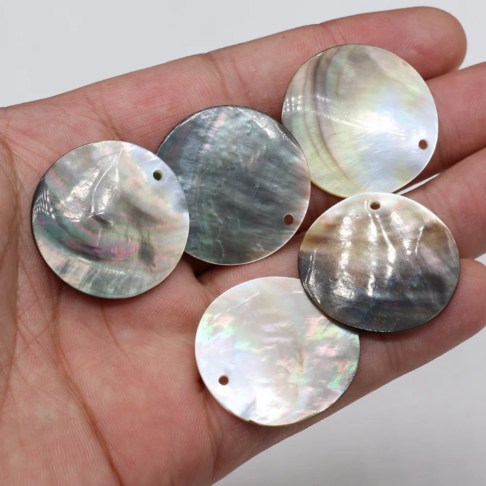 10pcs Black Mother of Pearl Coin Charms Fashion Natural Shell Disc Pendant for Jewelry Making DIY Earrings Necklace Accessories