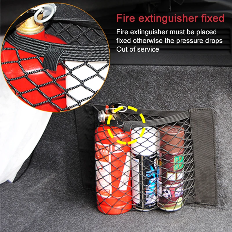 Car Back Rear Trunk Seat Elastic String Net Magic Sticker Mesh Storage Bag Pocket Cage Auto Organizer Seat Back Bag 40*25cm