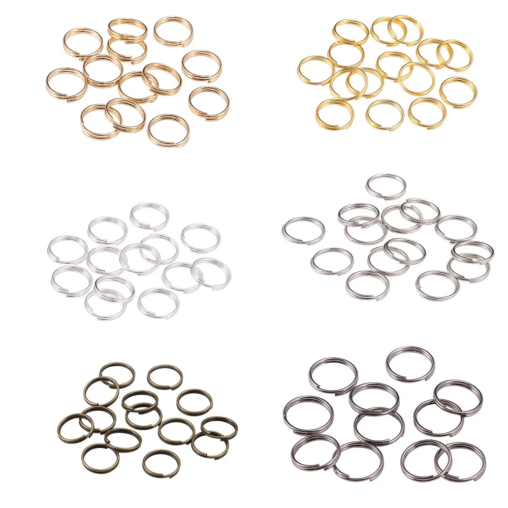 50-200Pcs/Lot 4-20mm Gold Color Double Jump Rings Split Rings Connectors Loops For DIY Jewelry Making Findings Accessories