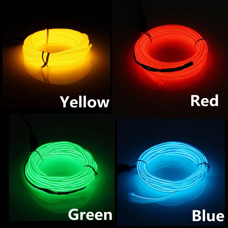 Flexible Neon Light 1M/2M/3M/5M/10M EL Wire Led Neon Dance Party Atmosphere Decor Lamp RopeTube Waterproof Multicolor Led Strip