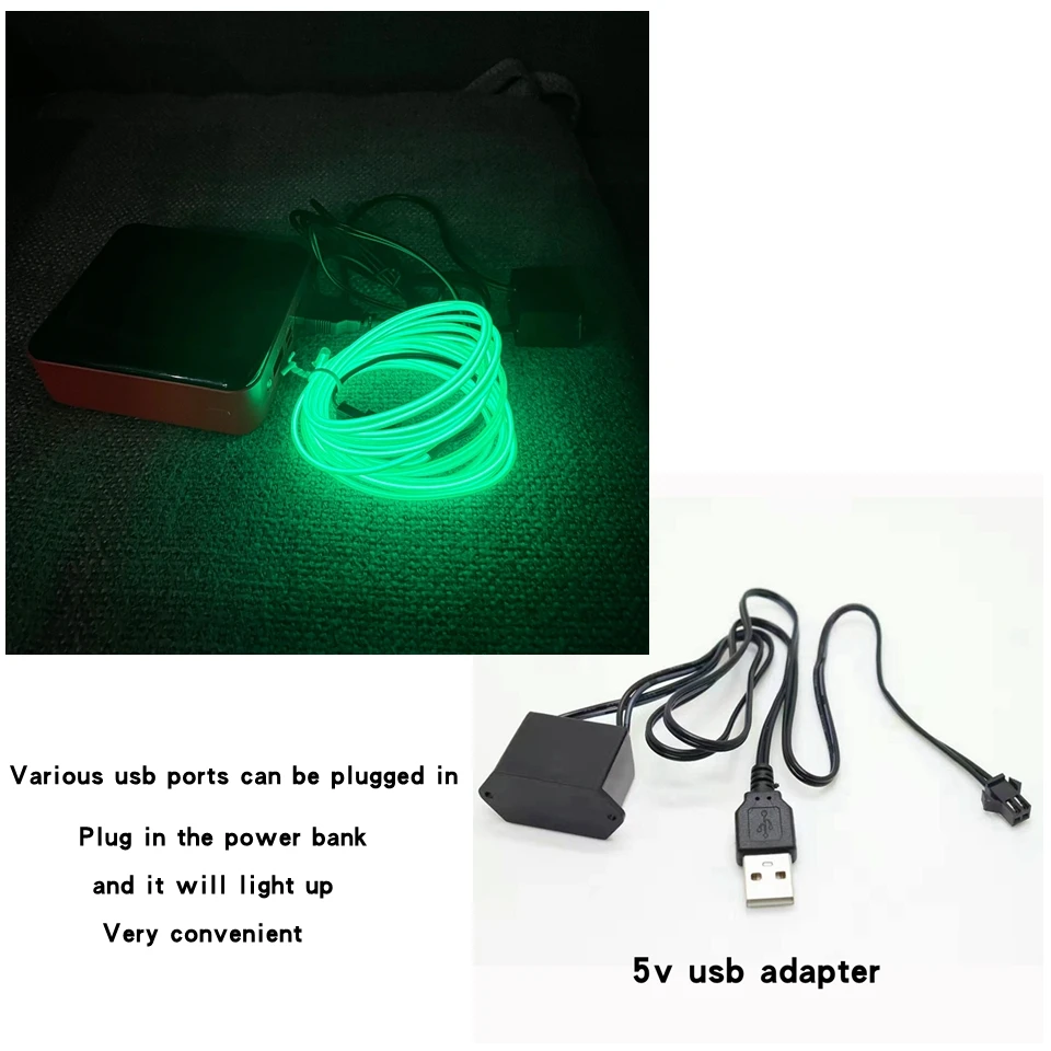 Flexible Neon Light 1M/2M/3M/5M/10M EL Wire Led Neon Dance Party Atmosphere Decor Lamp RopeTube Waterproof Multicolor Led Strip