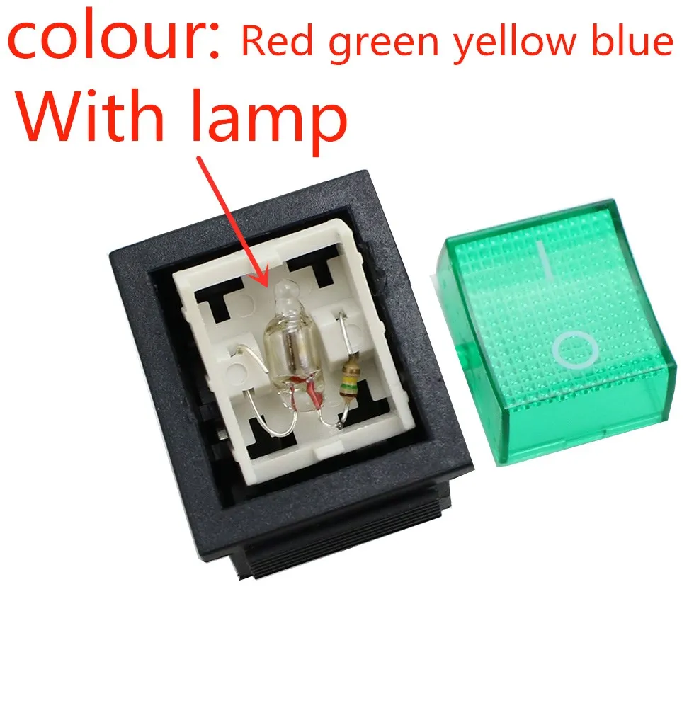 Latching Rocker Switch Power Switch I/O 4 Pins with Light 16A 250VAC 20A 125VAC KCD4