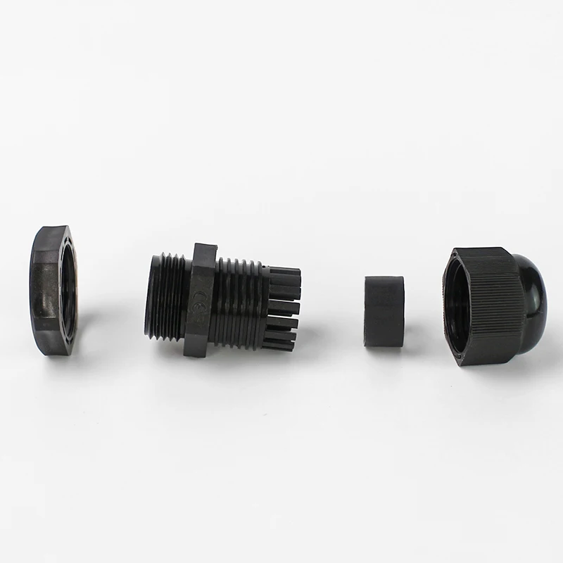 1/2/5/10pcs Waterproof Cable Gland Cable Entry IP68 PG7-PG36 White/Black Nylon Plastic Connector Joint