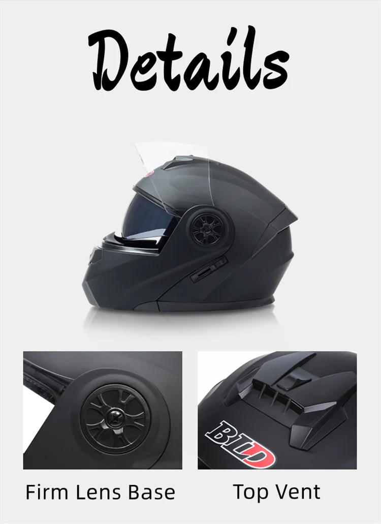 BLD Modular Dual Lens Motorcycle Helmet Safety Downhill Flip Up Helmets Professional Motocross Racing Full Face Casco Moto