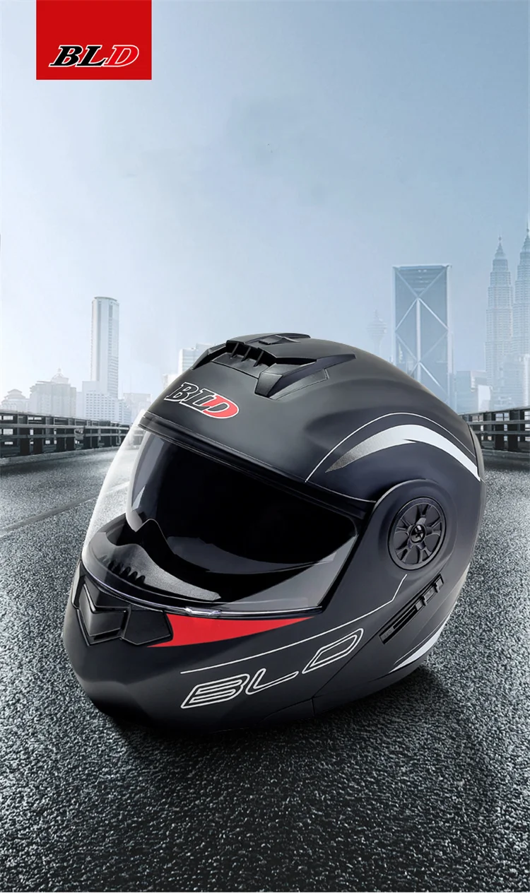 BLD Modular Dual Lens Motorcycle Helmet Safety Downhill Flip Up Helmets Professional Motocross Racing Full Face Casco Moto