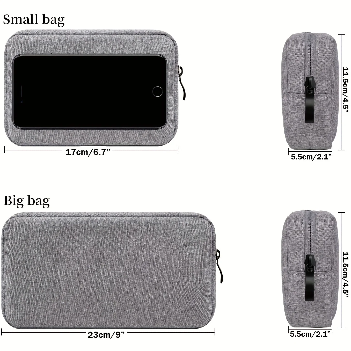 Waterproof Digital Accessories Storage Bag Large Capacity Portable Travel Carrying Organizer Bag for Mobile Phone USB Cable Band