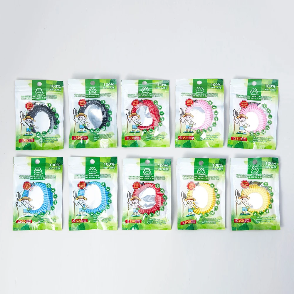 10 Pack Mosquito Repellent Bracelets Natural Mosquito Repellent DEET-Free Waterproof Mosquito Bracelet for Adults Kids