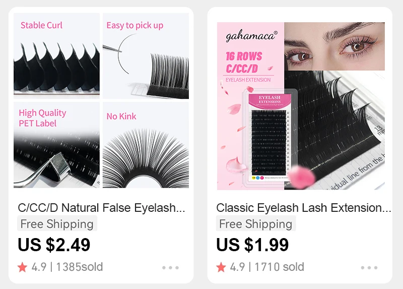 GLAMLASH Brown 3D 4D 5D Eyelashes C/D/L/LU/M Premade Volume Fan W Style Lashes Extension Makeup Tool