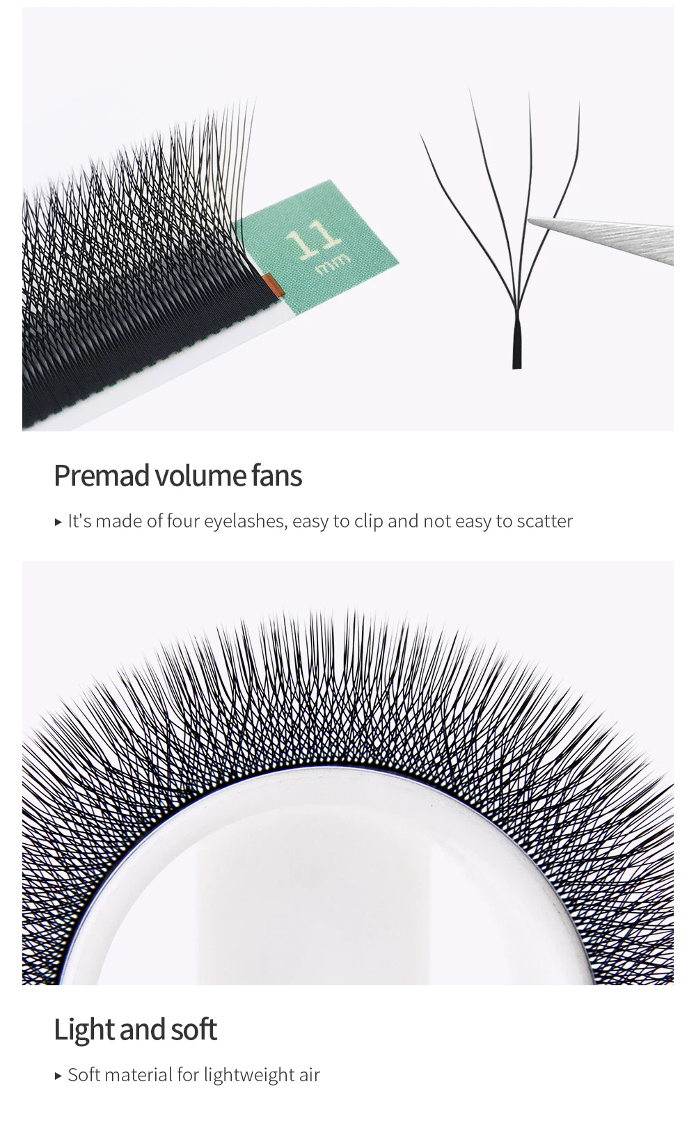GLAMLASH Brown 3D 4D 5D Eyelashes C/D/L/LU/M Premade Volume Fan W Style Lashes Extension Makeup Tool