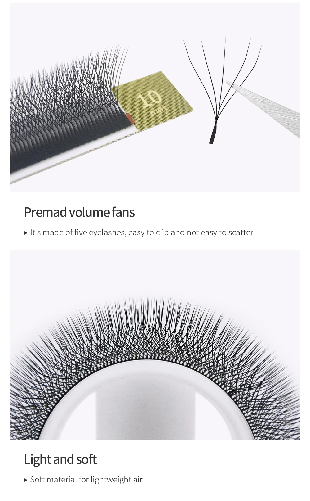GLAMLASH Brown 3D 4D 5D Eyelashes C/D/L/LU/M Premade Volume Fan W Style Lashes Extension Makeup Tool