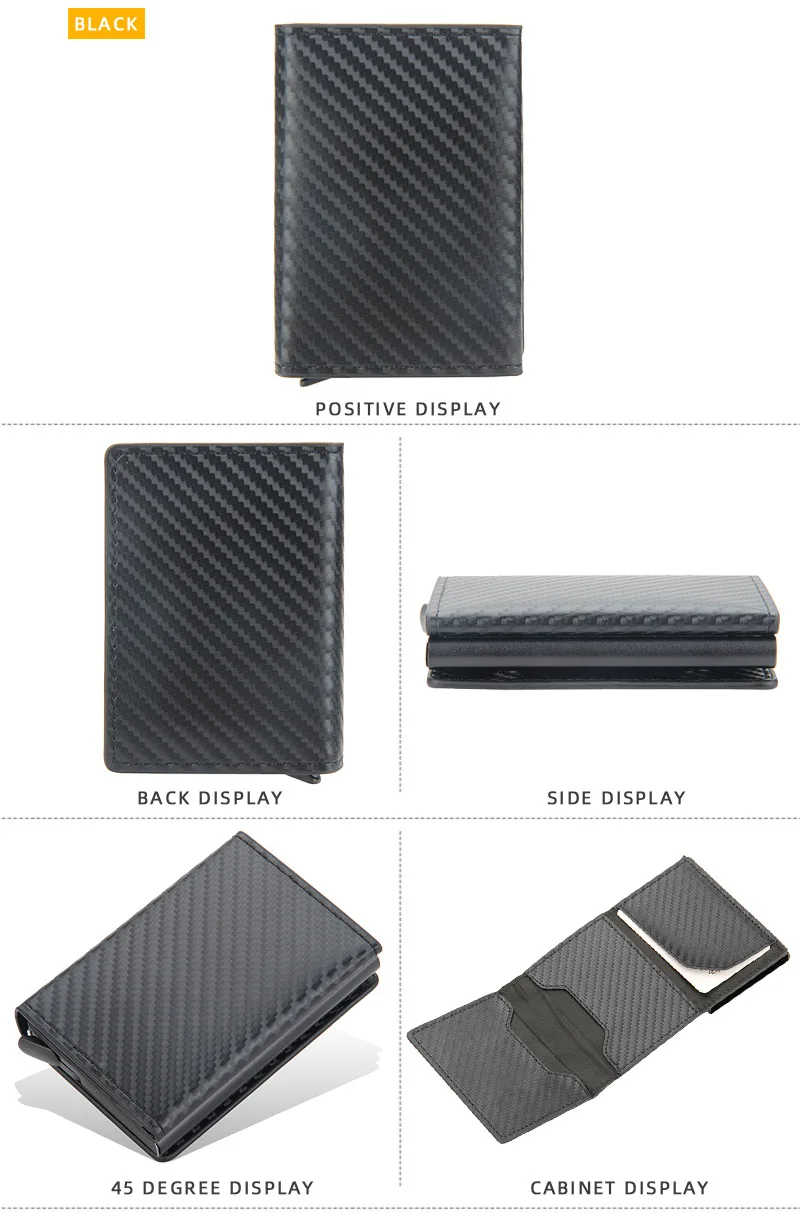 Magnet Rfid Blocking Credit Card Holder Case for Men Unisex Leather ID Bank Wallets with Magnetic Buckle Closer Small PU Purse
