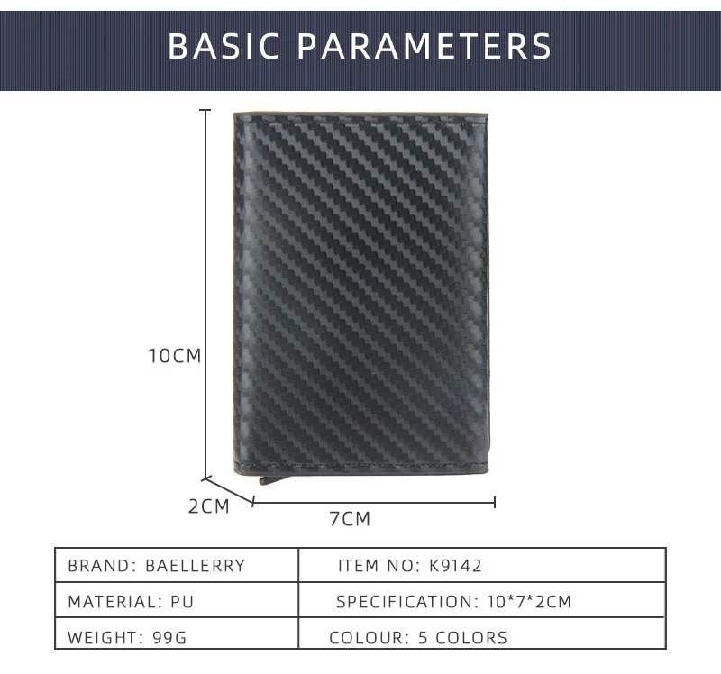 Magnet Rfid Blocking Credit Card Holder Case for Men Unisex Leather ID Bank Wallets with Magnetic Buckle Closer Small PU Purse