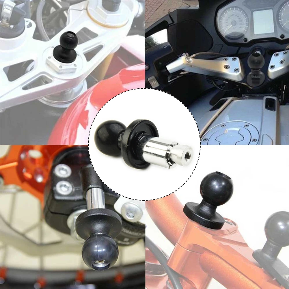 Motorcycle Bike Aluminum Mount Fork Stem Base Set W/ Ball Head For RAM Mount Compatible With A Variety Of Connecting Rod/bracket