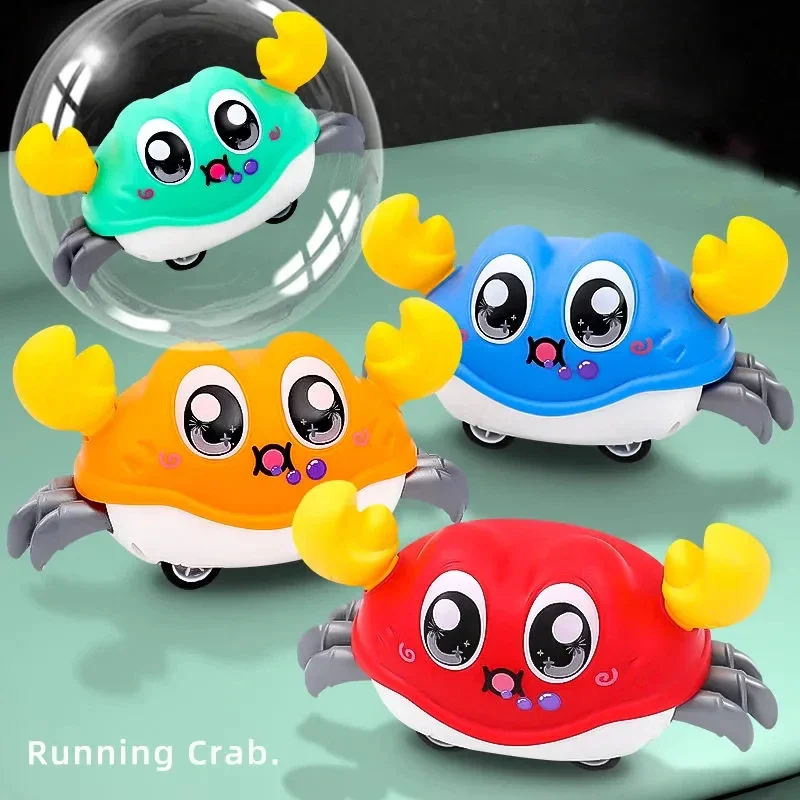 Children's Fun Double Return Force Left and Right Shake Simulation Crab Toy Baby Running Bubble Simulation Crab Crawling