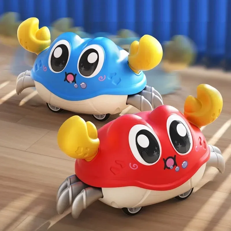 Children's Fun Double Return Force Left and Right Shake Simulation Crab Toy Baby Running Bubble Simulation Crab Crawling