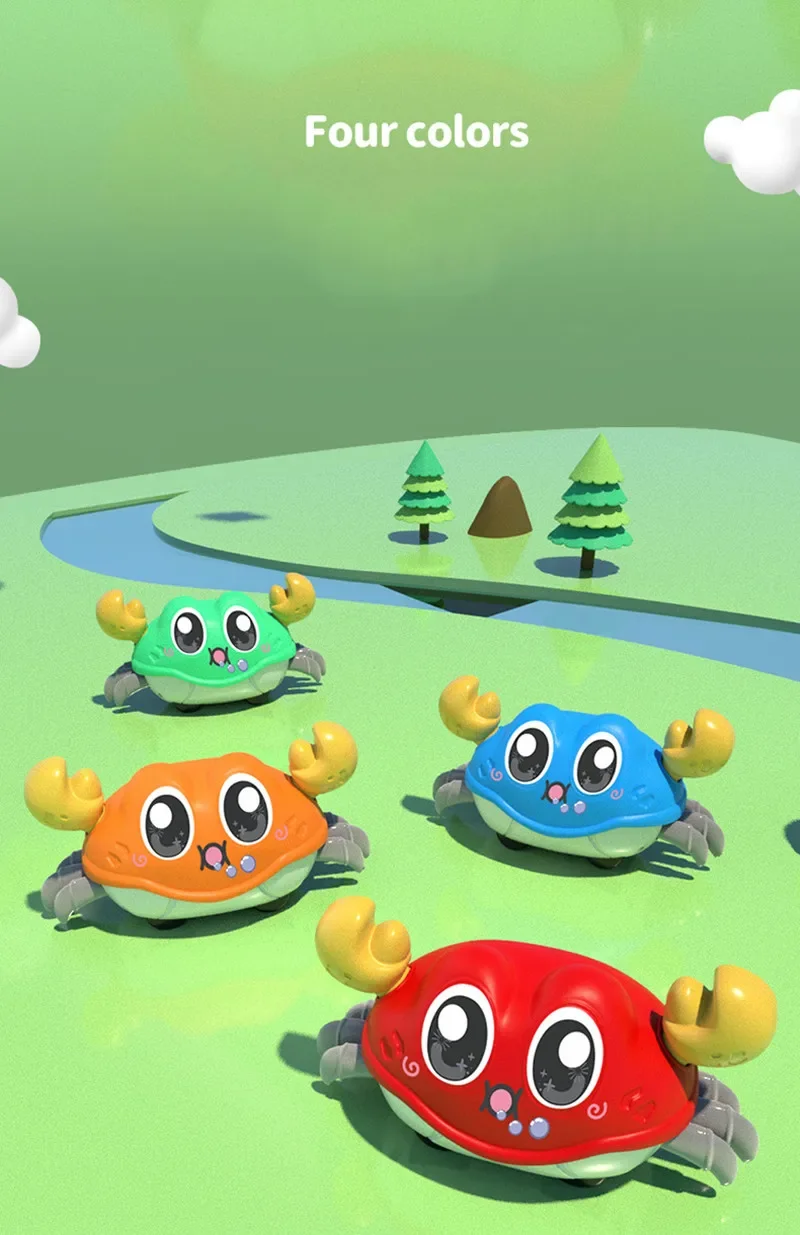 Children's Fun Double Return Force Left and Right Shake Simulation Crab Toy Baby Running Bubble Simulation Crab Crawling
