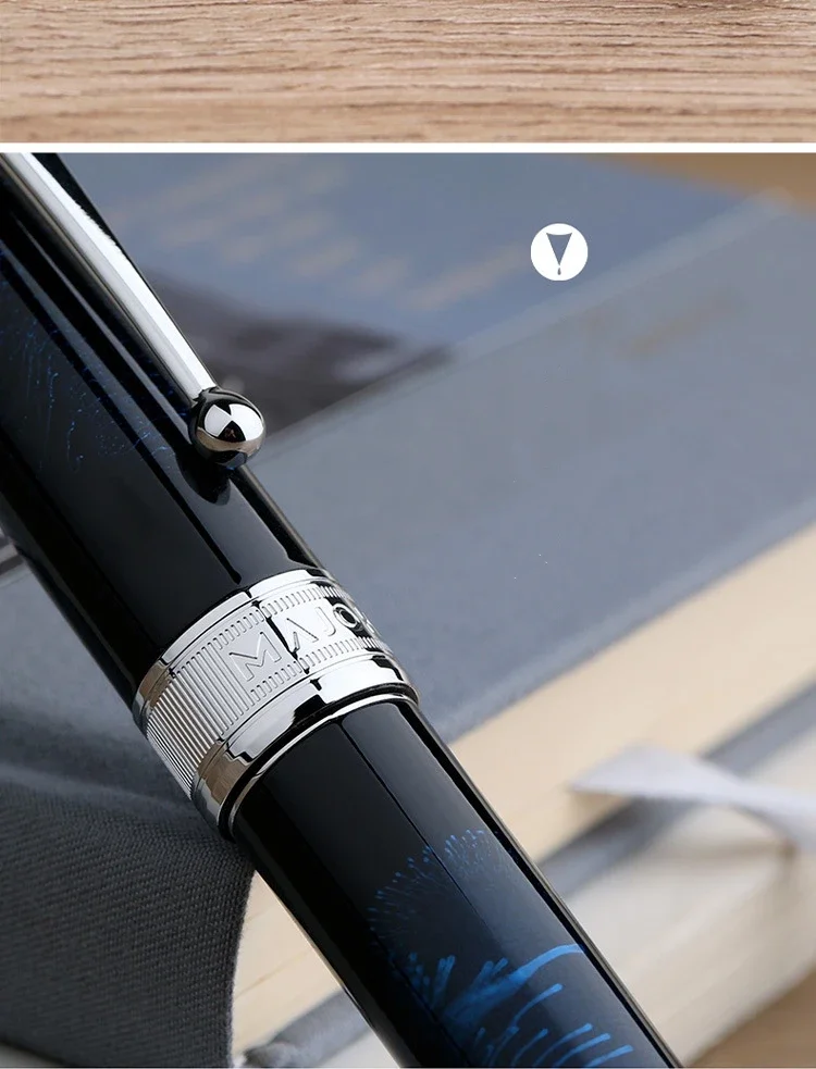 MAJOHN T5 Piston Fountain Pen Metal Iridium Nib EF/F/M 0.38/0.5/0.7mm Large-Capacity Writing Office Gifts Ink Pen