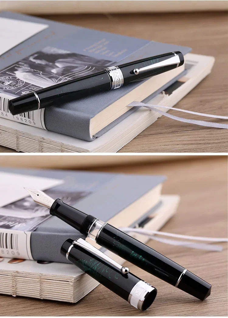MAJOHN T5 Piston Fountain Pen Metal Iridium Nib EF/F/M 0.38/0.5/0.7mm Large-Capacity Writing Office Gifts Ink Pen
